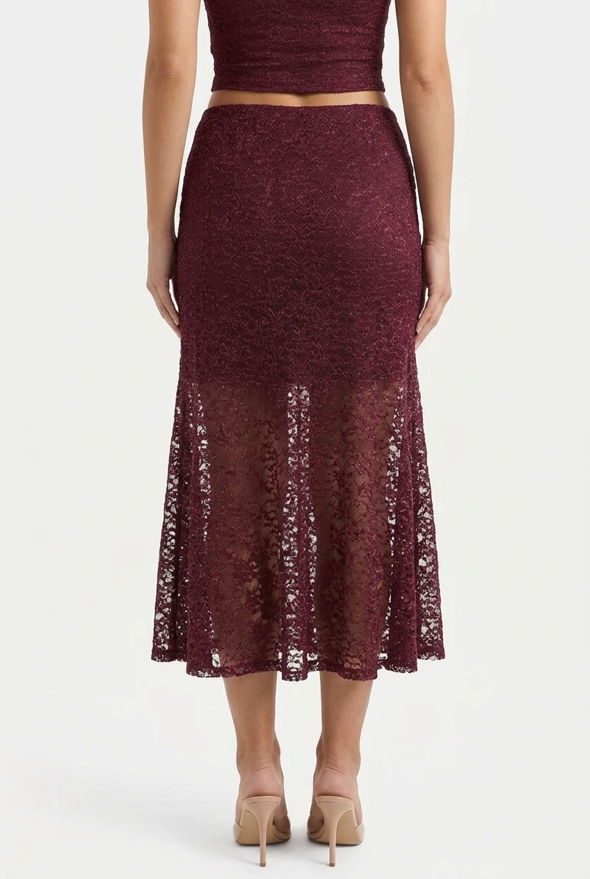 LACINA SKIRT-Burgundy