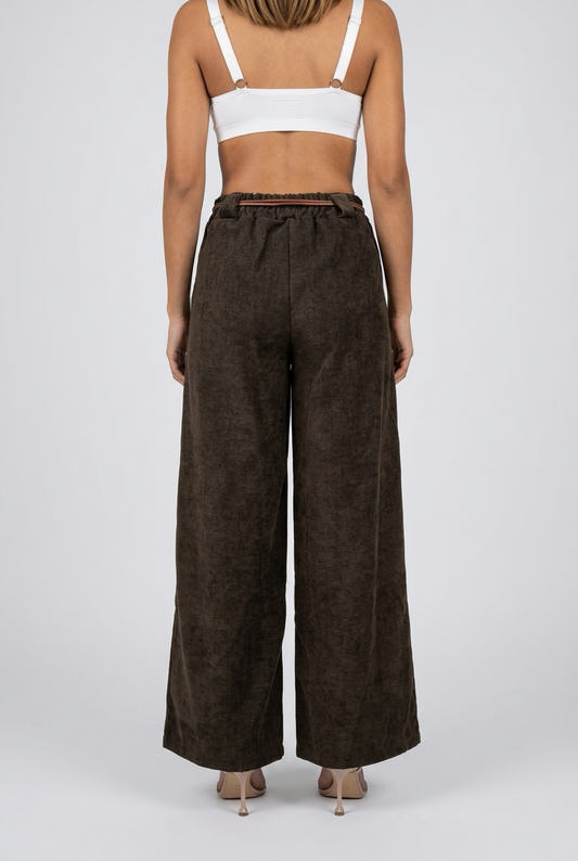 VELOURA PANTS-Brown