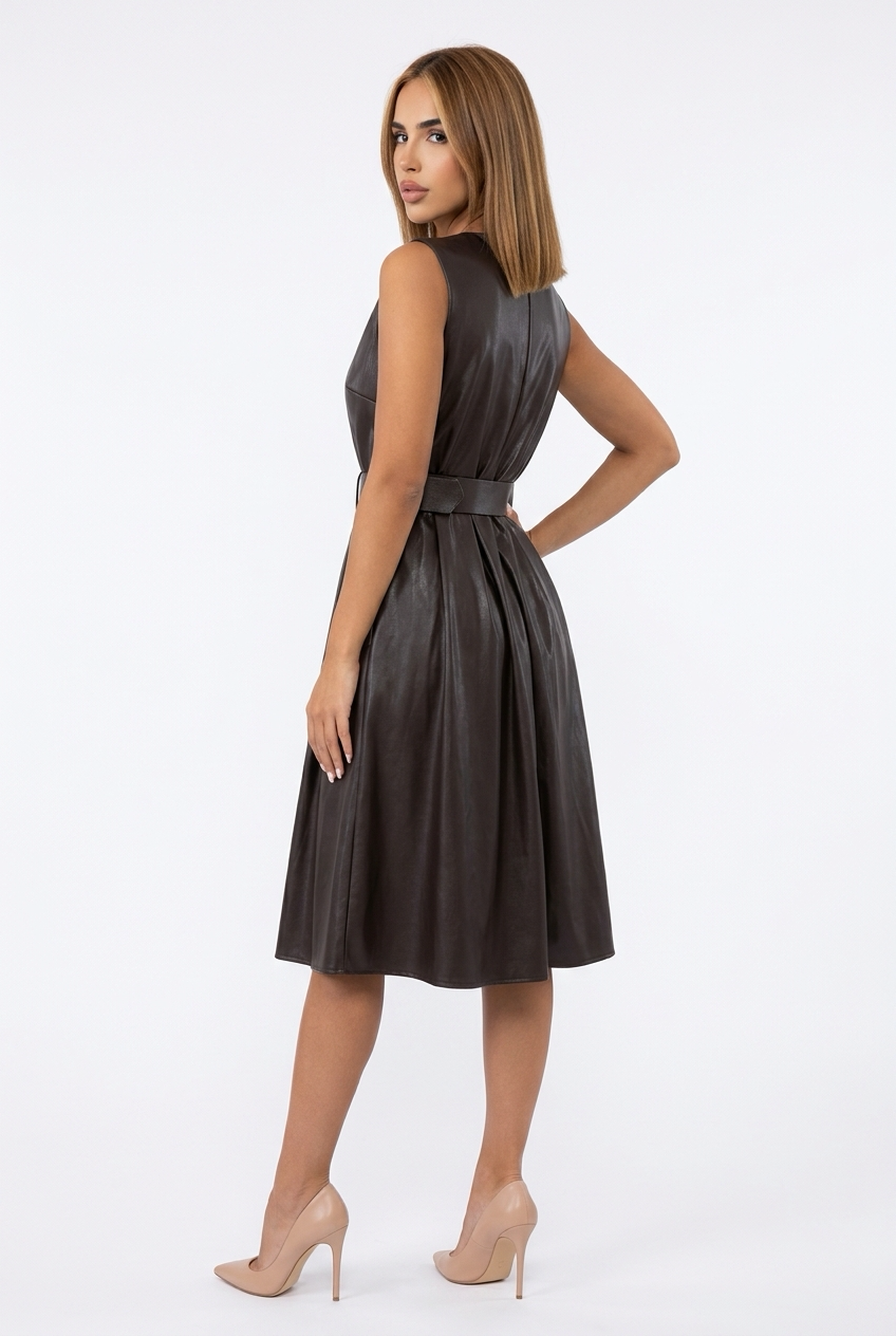 LEZINA DRESS-Brown