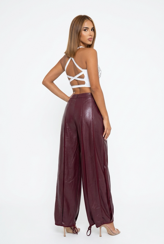 MELANIA PANTS-Burgundy