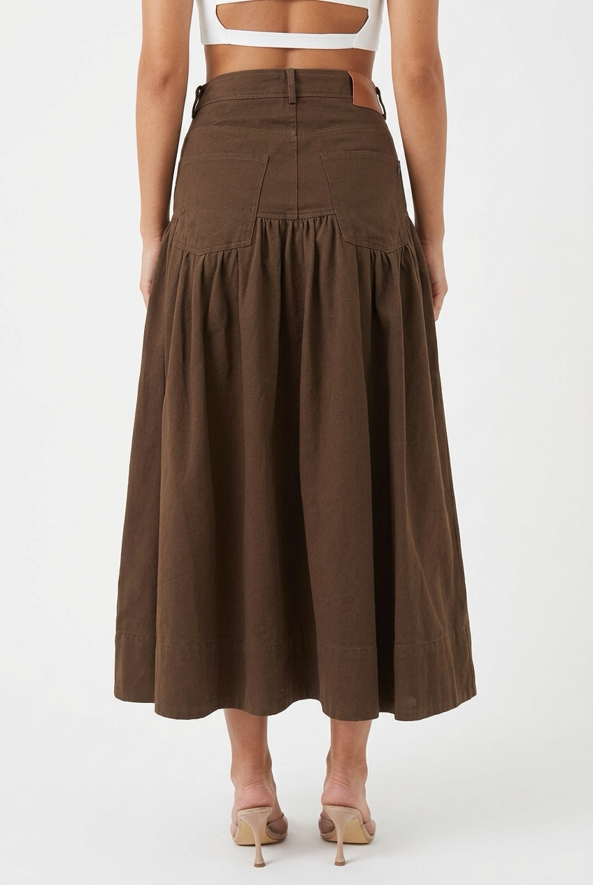 FENDRA SKIRT-Brown