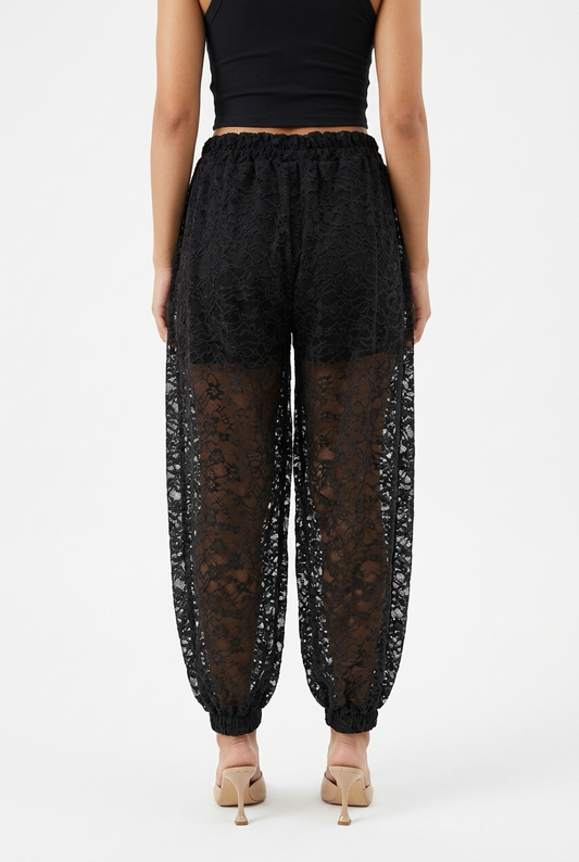 PANOLACE PANTS-Black