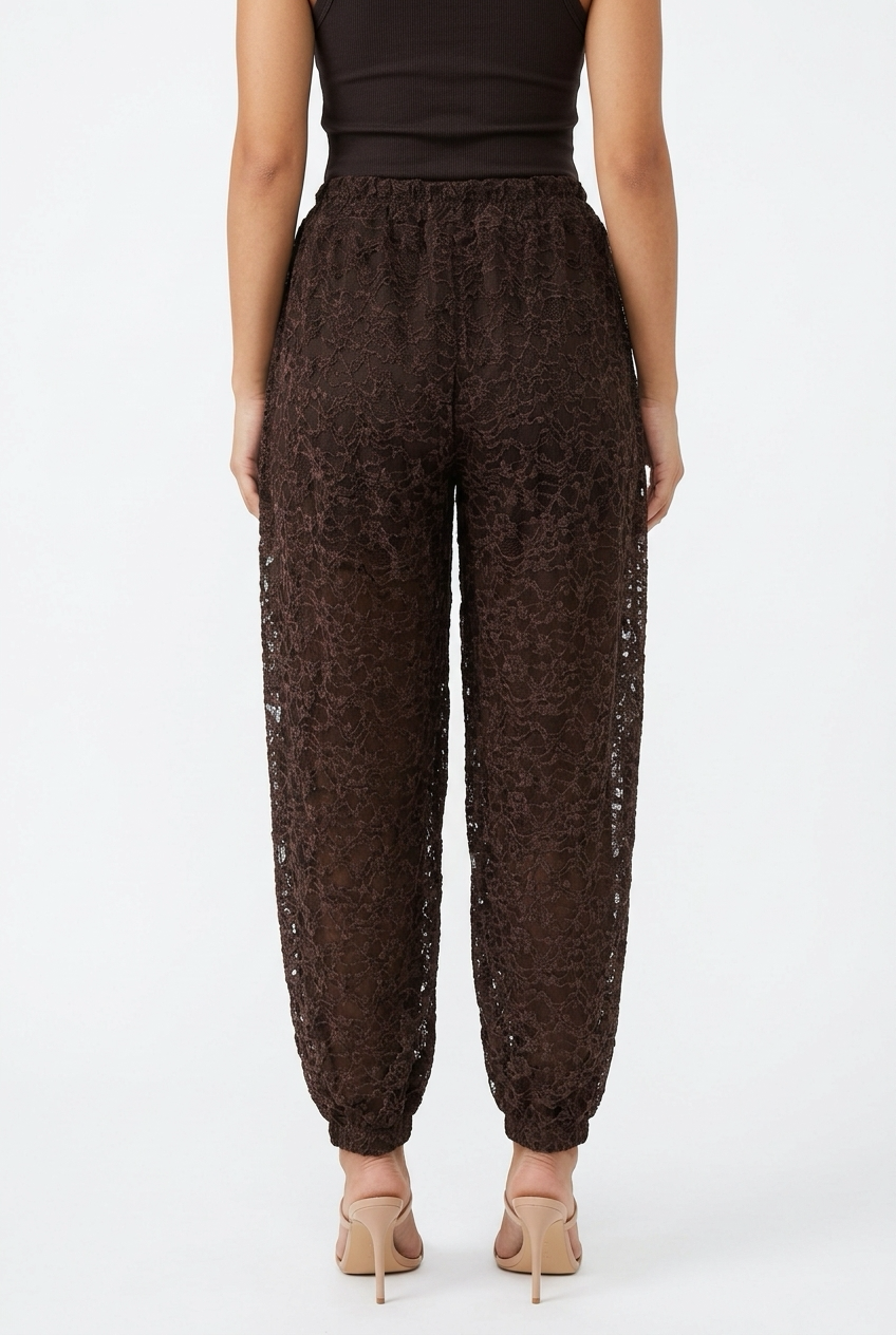 PANOLACE PANTS-Brown