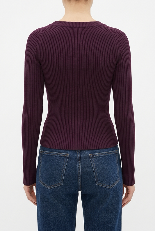 ALINE TOP-Burgundy