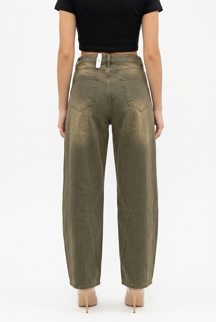WETLOOK JEANS-Khaki