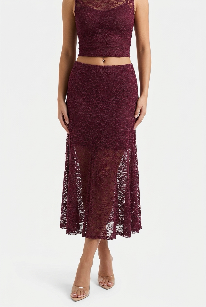 LACINA SKIRT-Burgundy