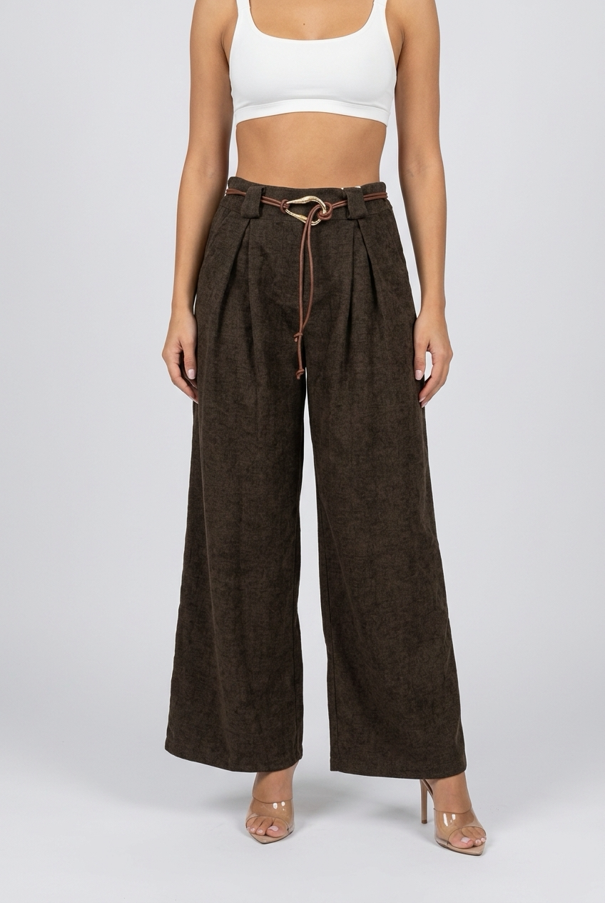 VELOURA PANTS-Brown