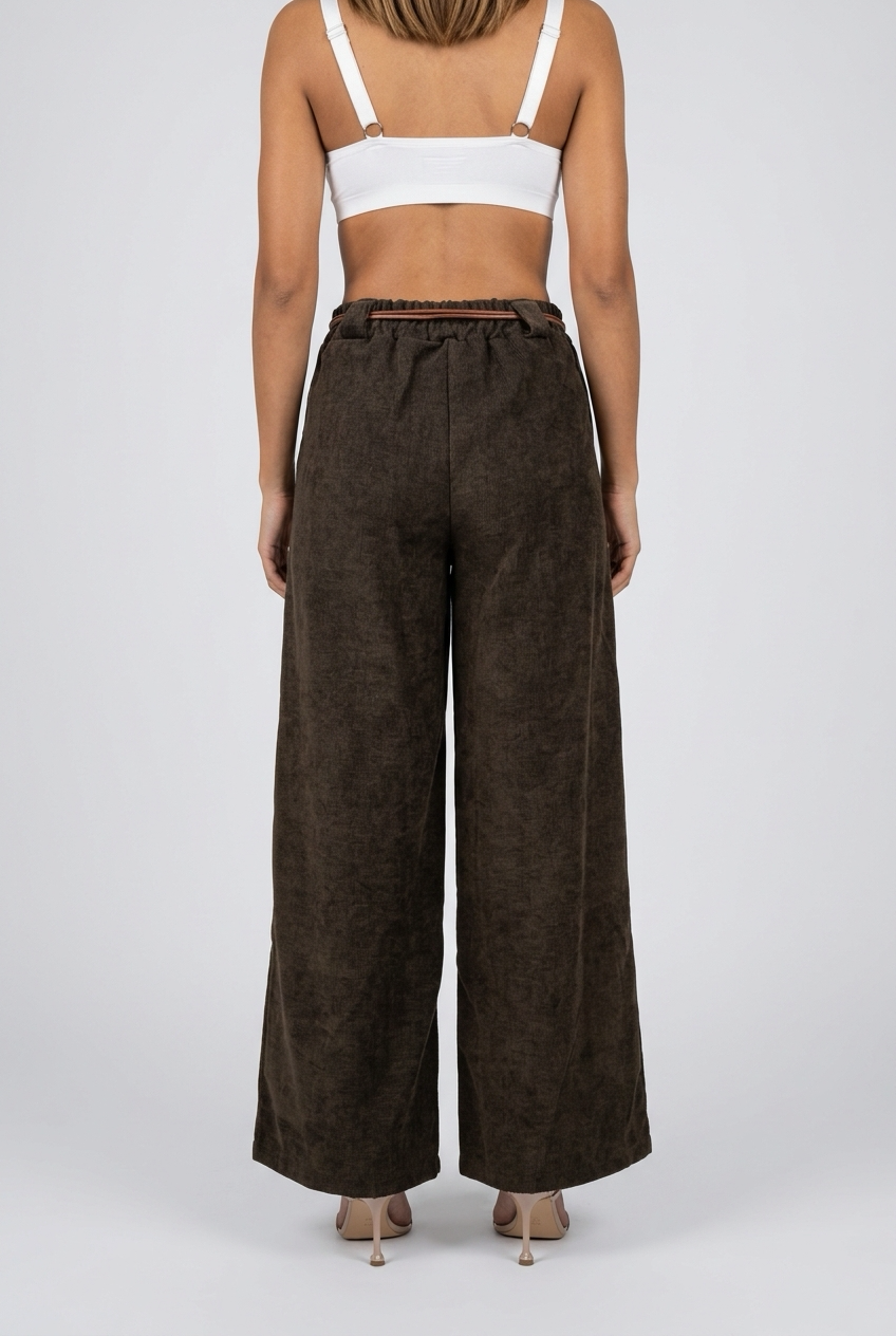 VELOURA PANTS-Brown