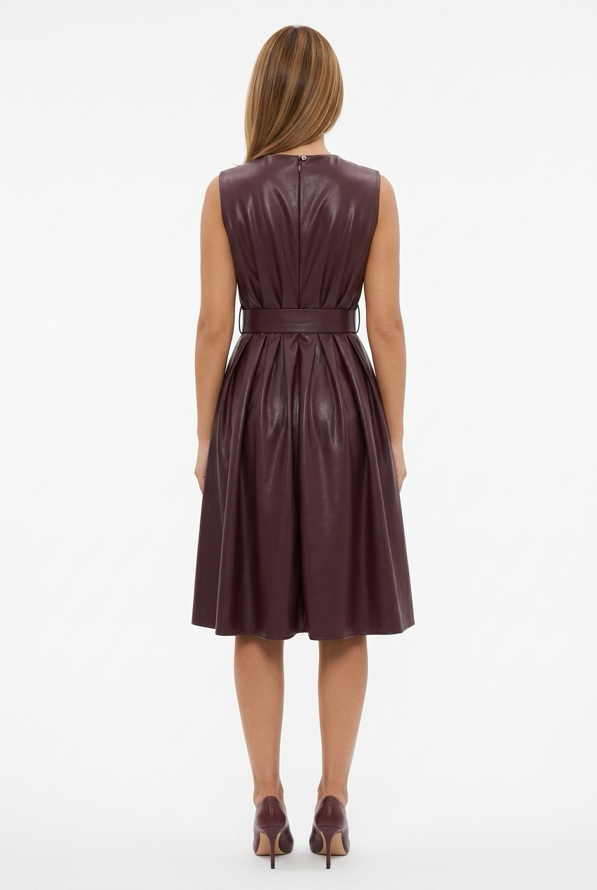 LEZINA DRESS-Burgundy