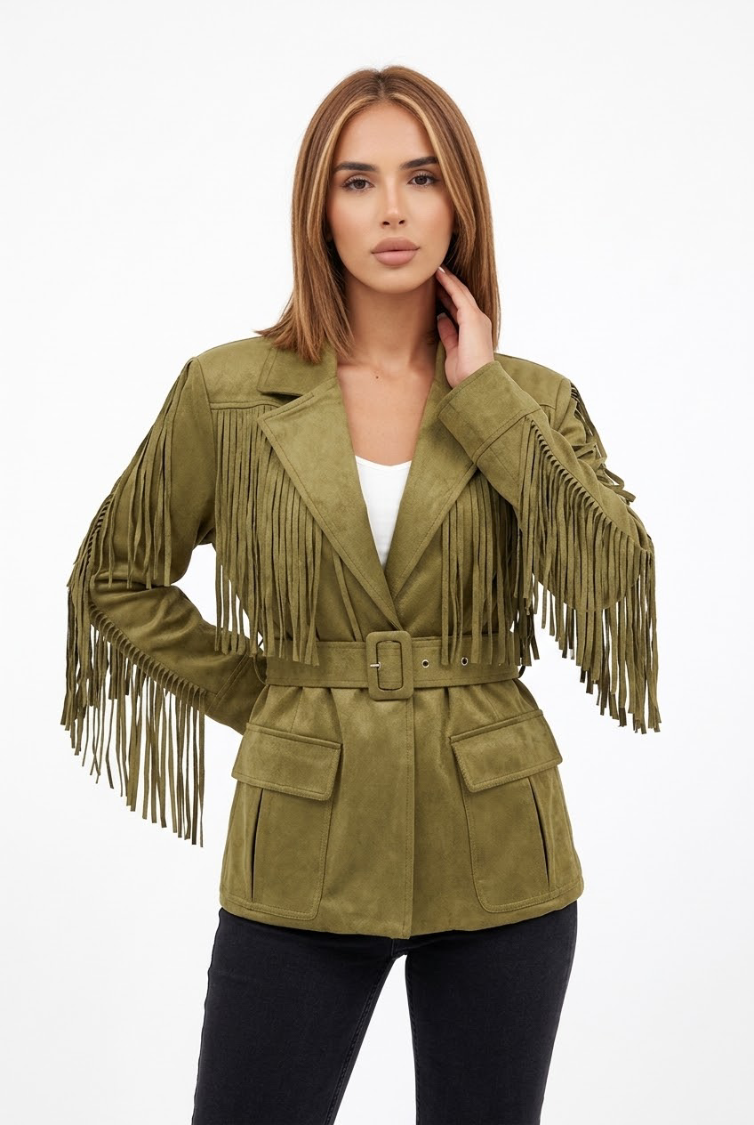 TASSELINA JACKET-Olive Green