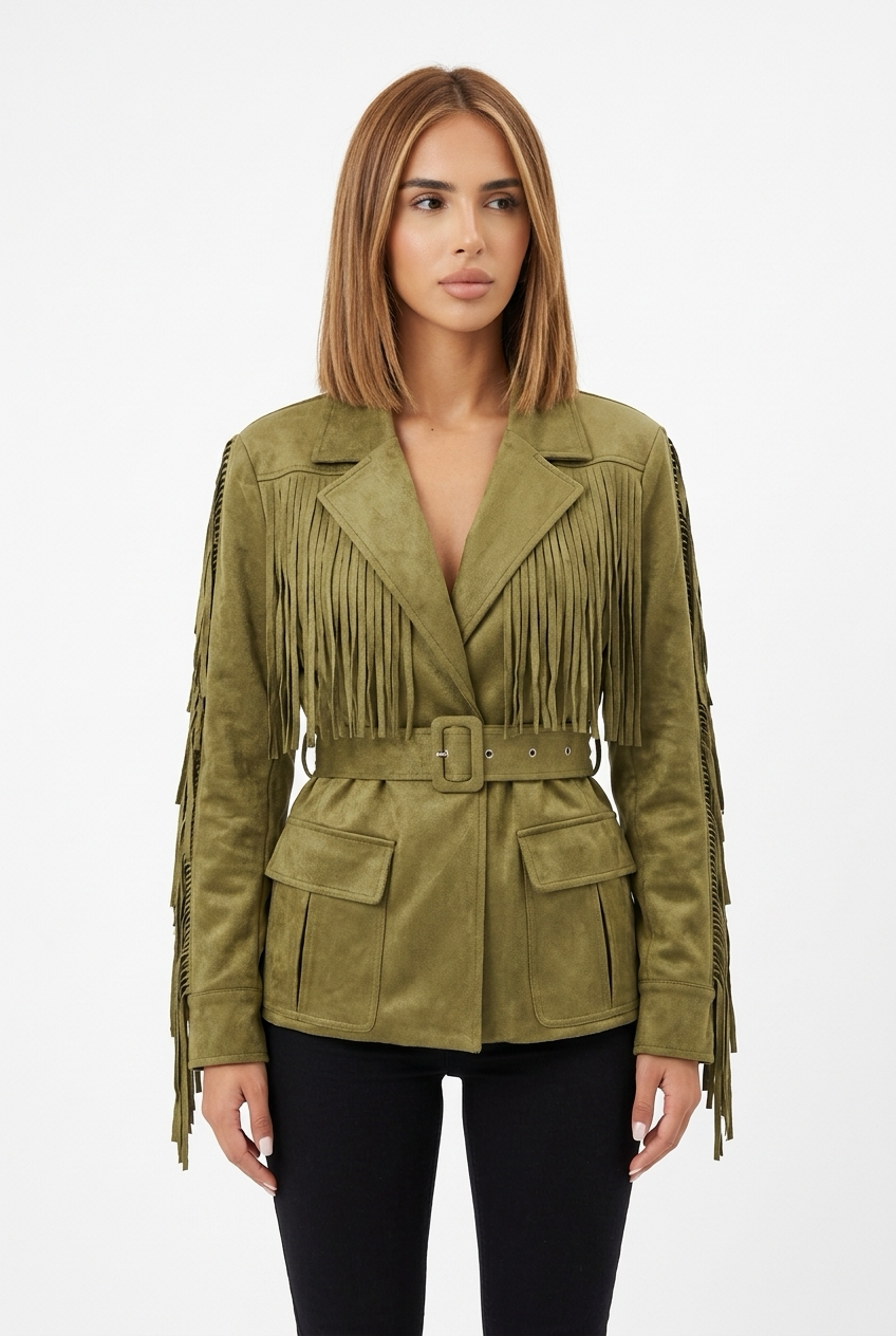 TASSELINA JACKET-Olive Green