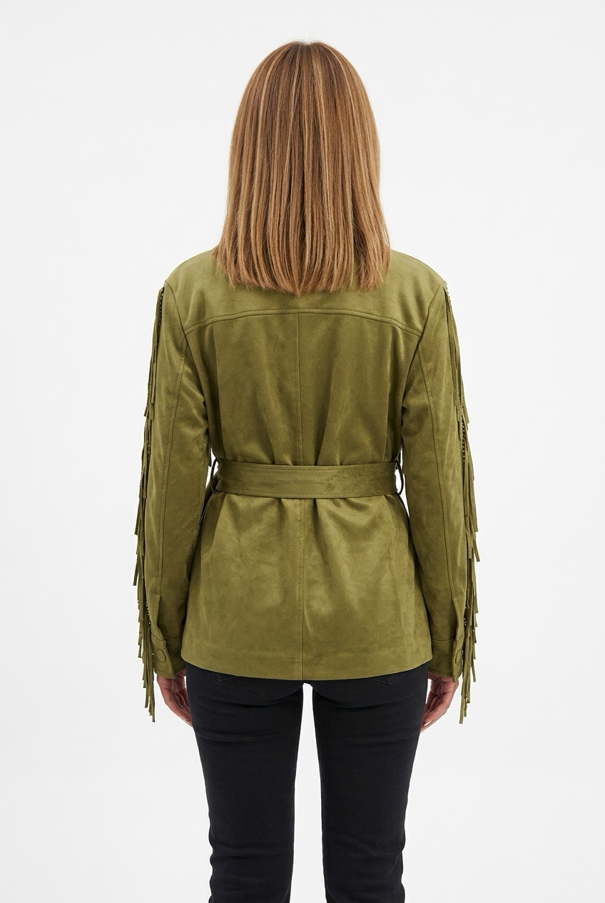 TASSELINA JACKET-Olive Green