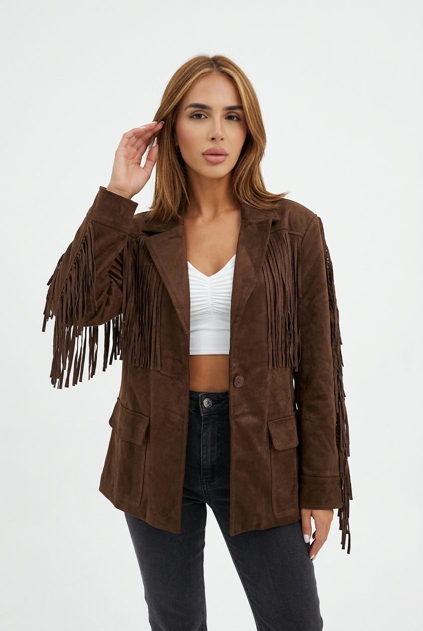 TASSELINA JACKET-Brown
