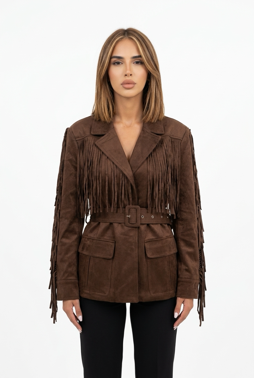 TASSELINA JACKET-Brown