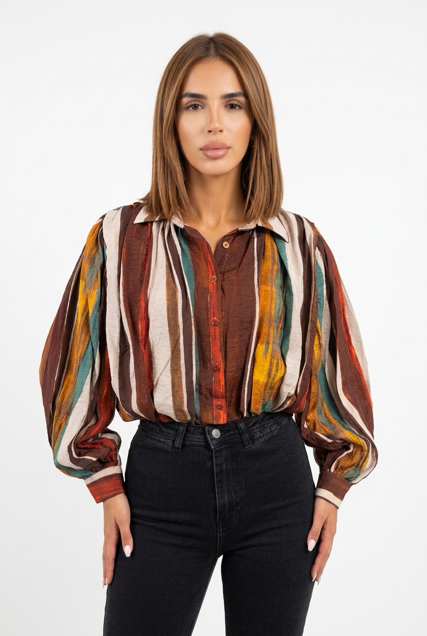 STERLA SHIRT-Brown
