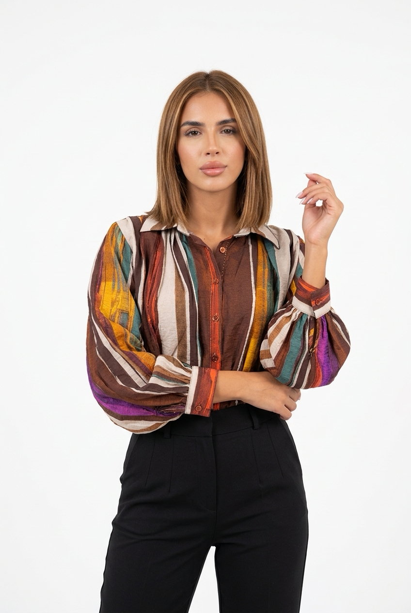 STERLA SHIRT-Brown