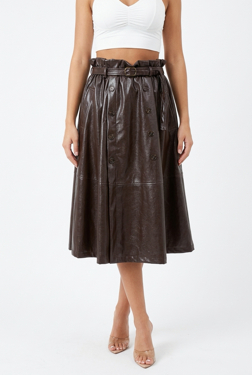 GLOSSANA SKIRT-Brown