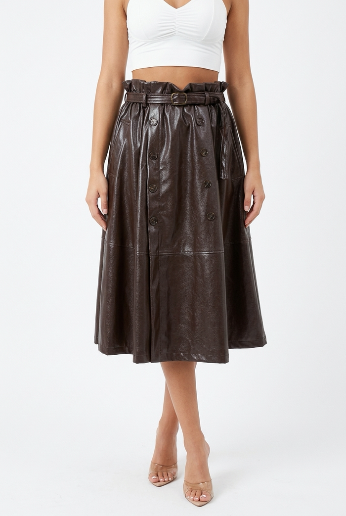 GLOSSANA SKIRT-Brown