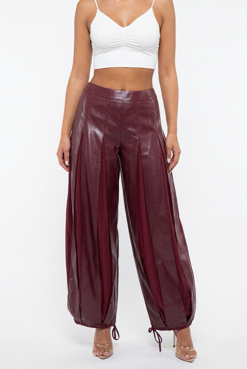 MELANIA PANTS-Burgundy