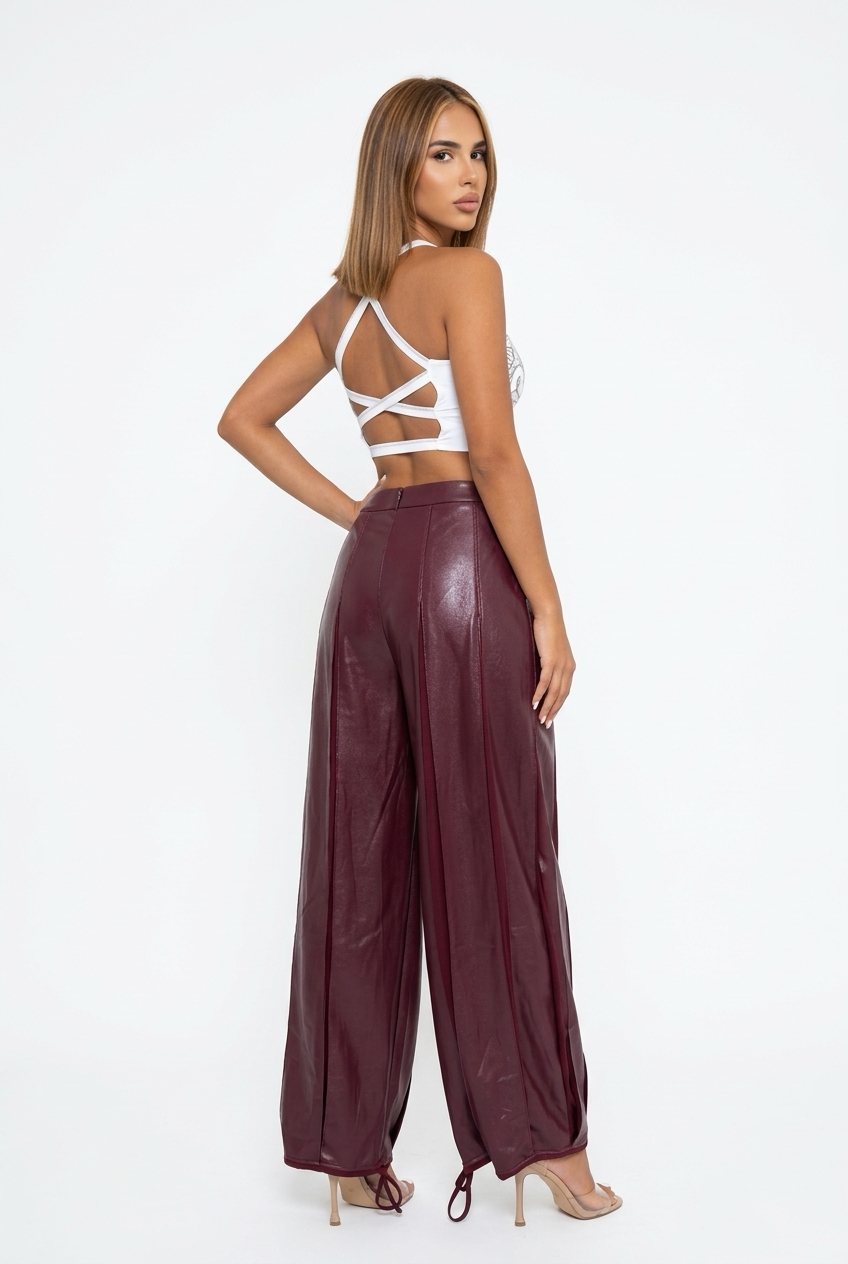 MELANIA PANTS-Burgundy
