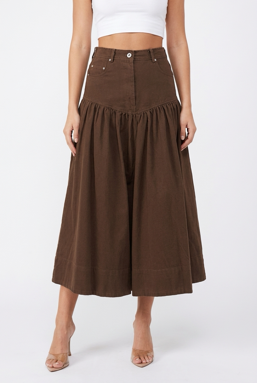 FENDRA SKIRT-Brown