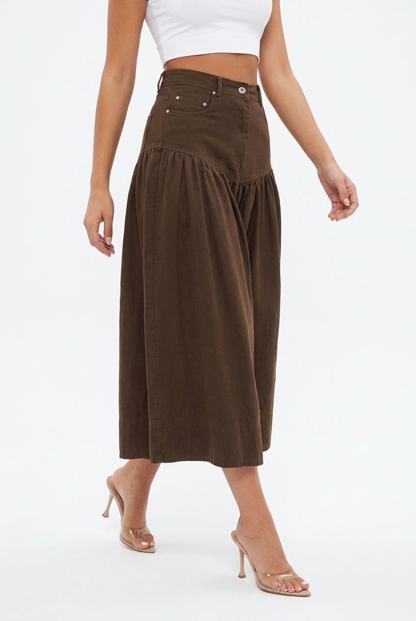 FENDRA SKIRT-Brown