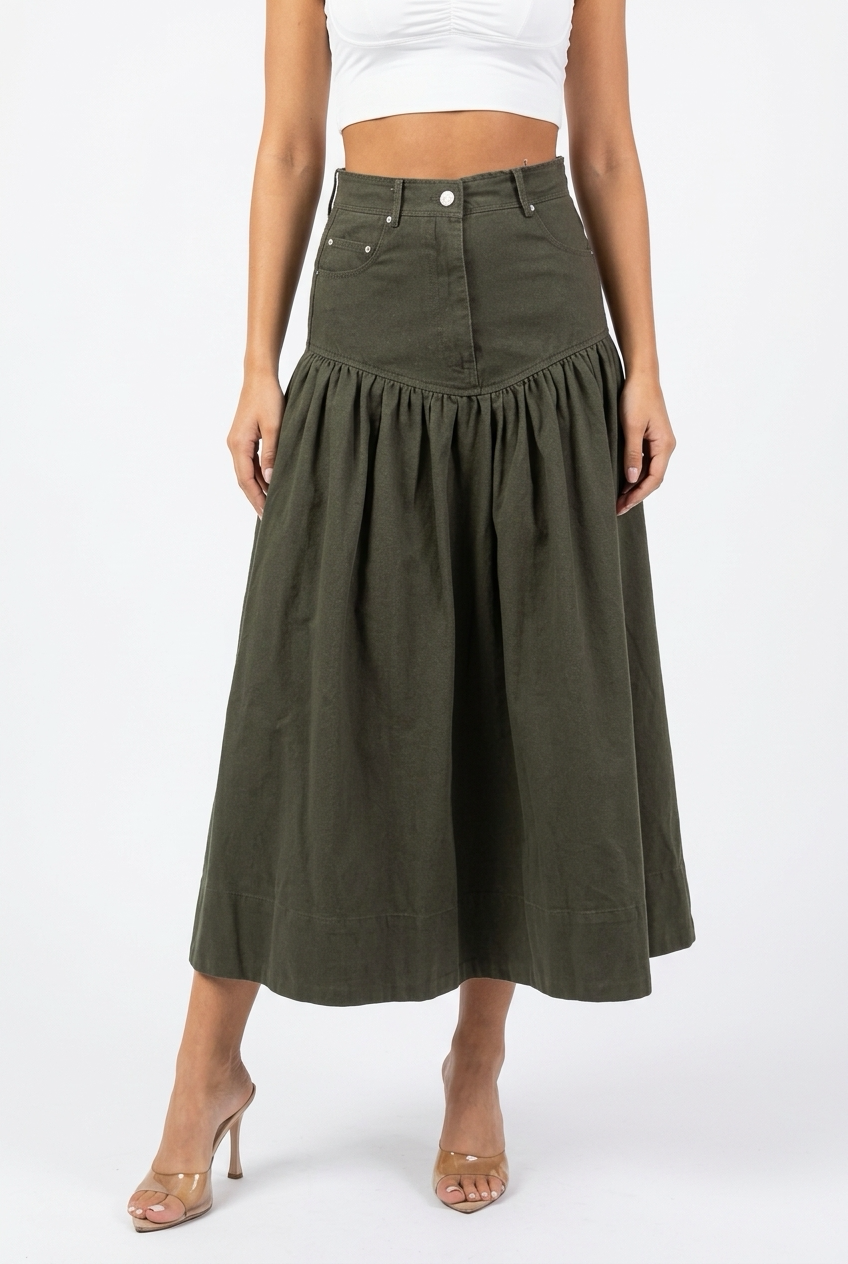 FENDRA SKIRT-Olive Green