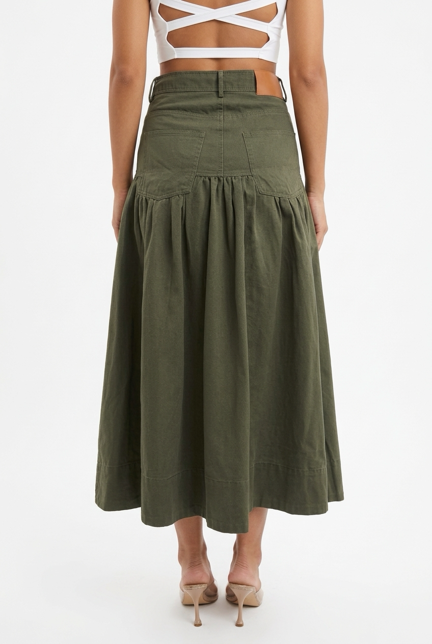 FENDRA SKIRT-Olive Green