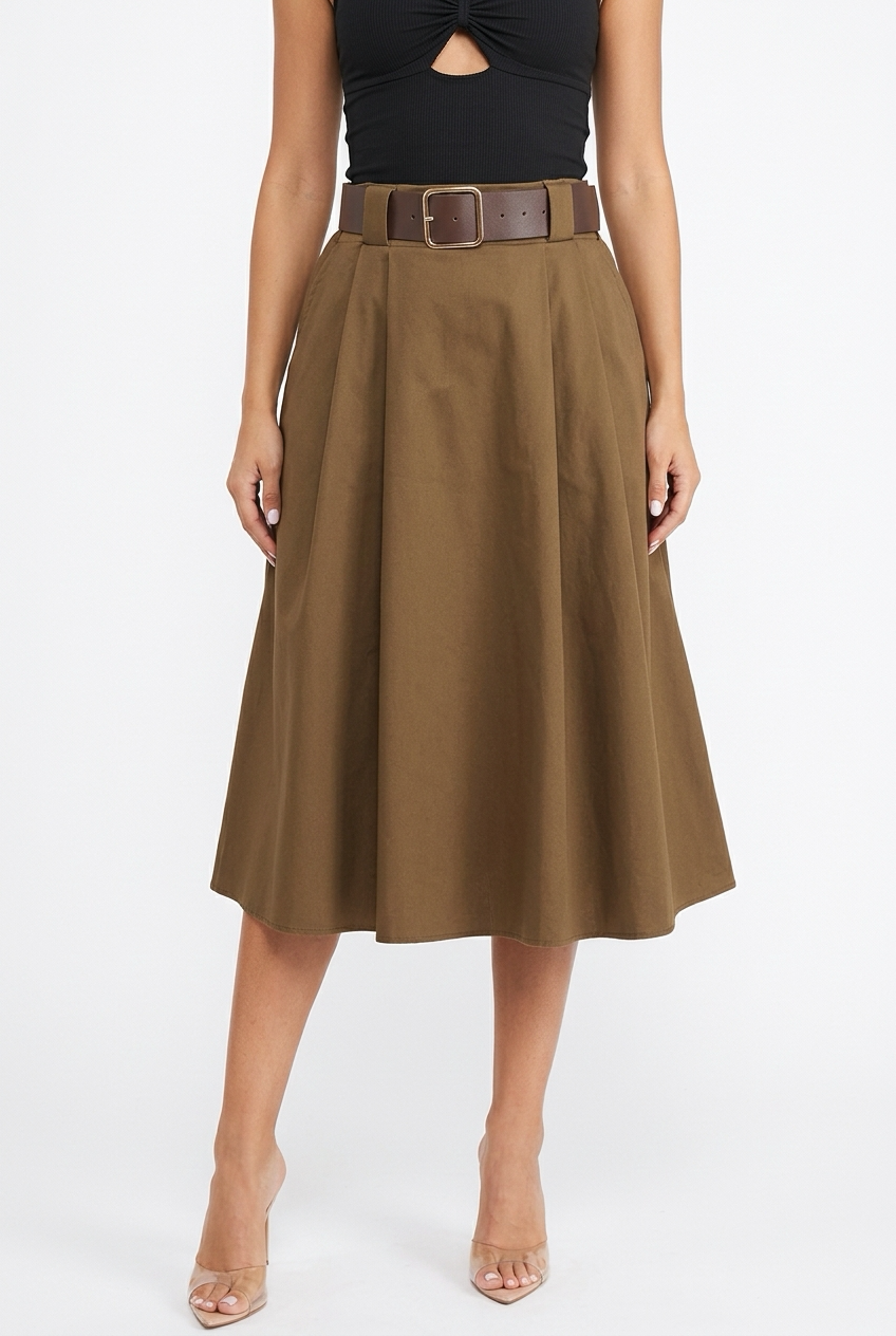 DELICIA SKIRT-Khaki
