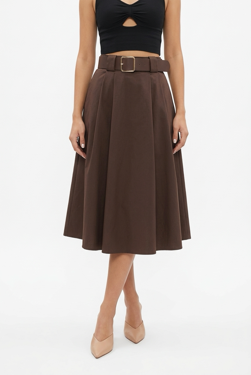 DELICIA SKIRT-Brown