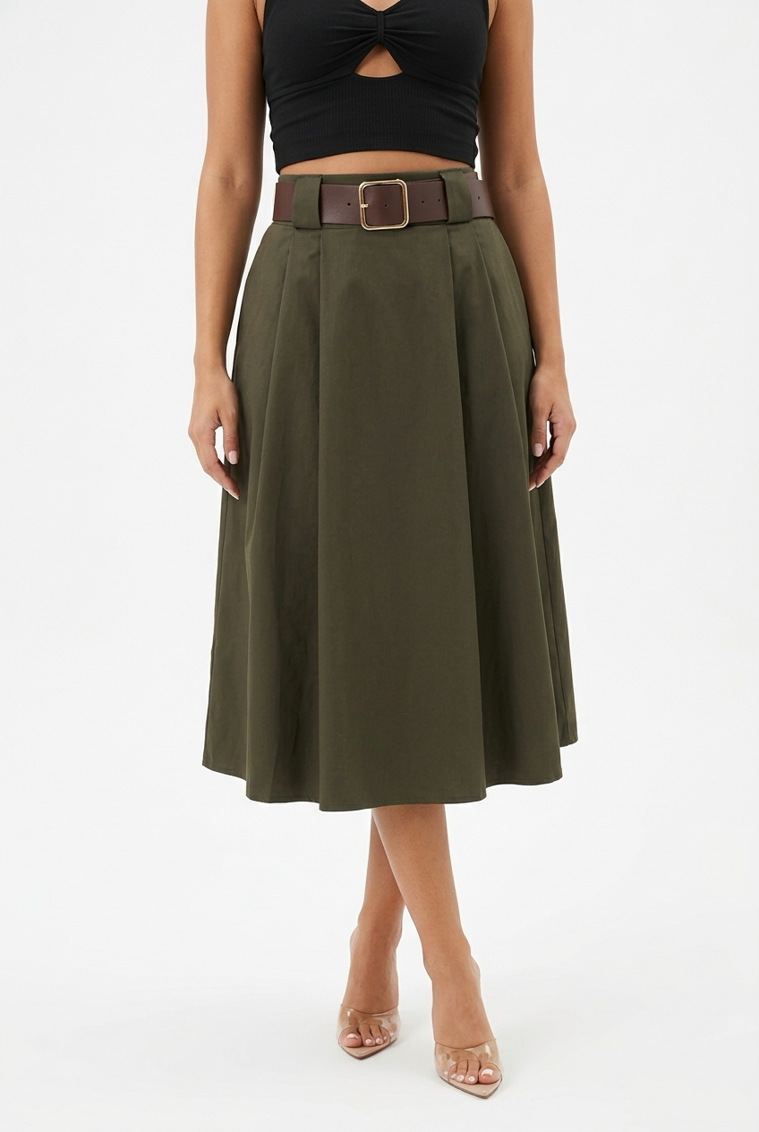 DELICIA SKIRT-Olive Green