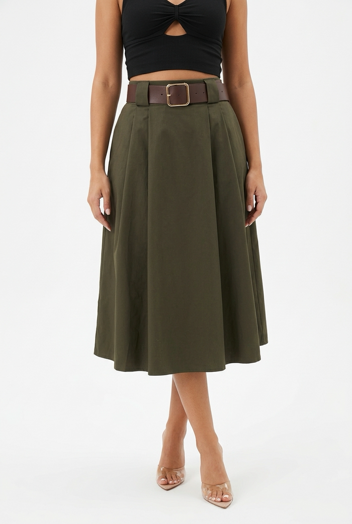 DELICIA SKIRT-Olive Green