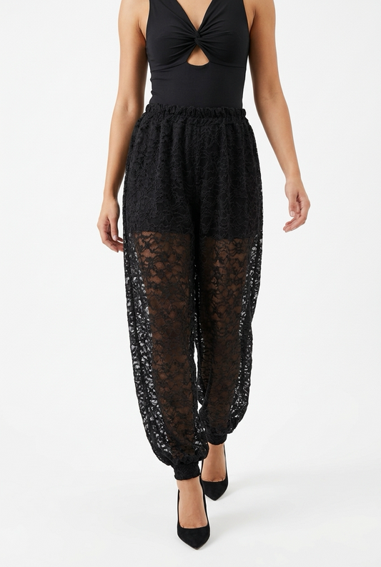 PANOLACE PANTS-Black
