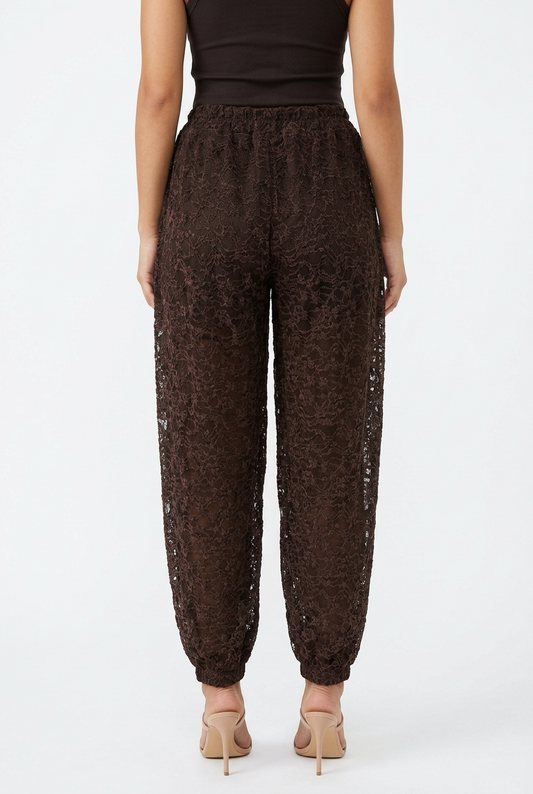 PANOLACE PANTS-Brown