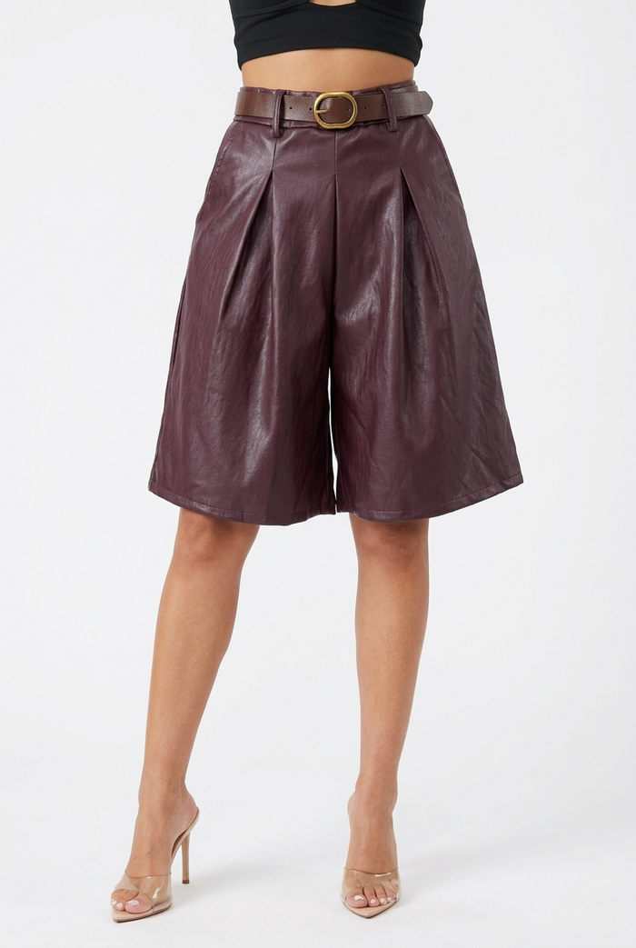 BERLO SHORTS-Burgundy