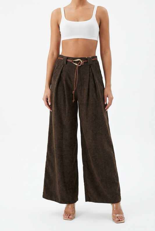 VELOURA PANTS-Olive Green