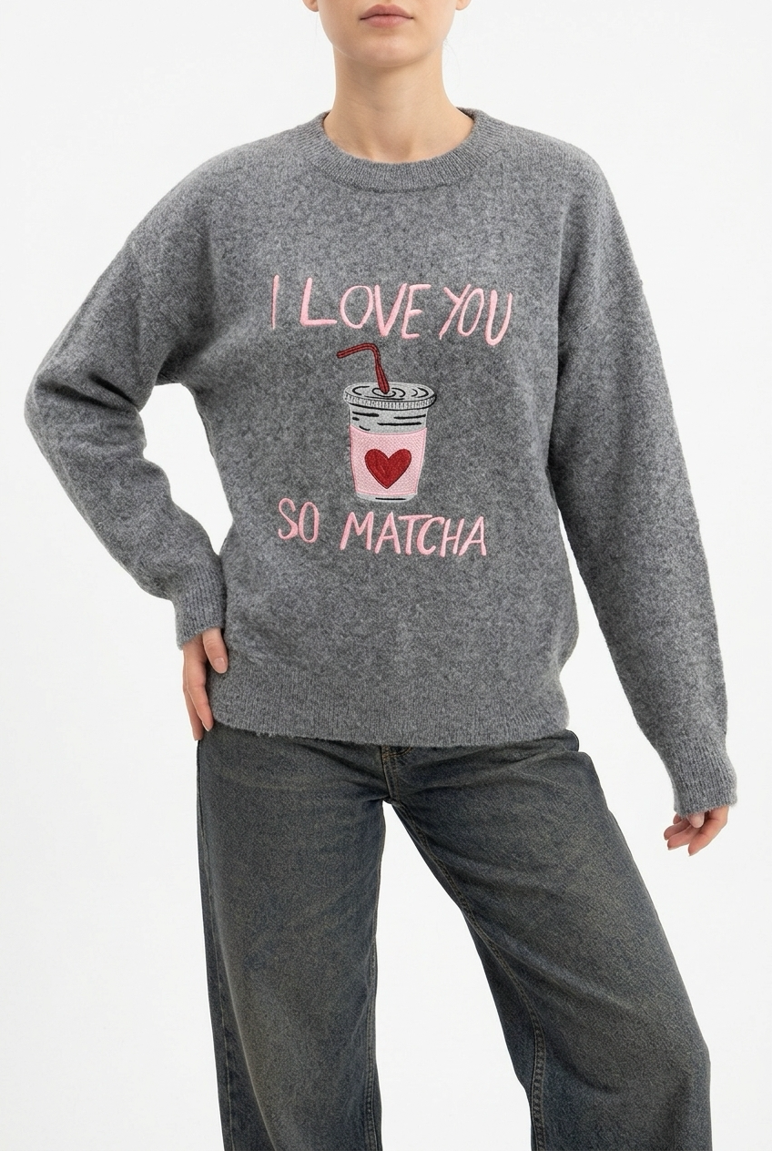 SO MATCHA SWEATER-Grey