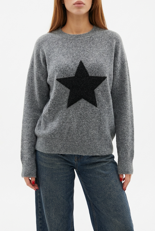 STAR SWEATER-Grey