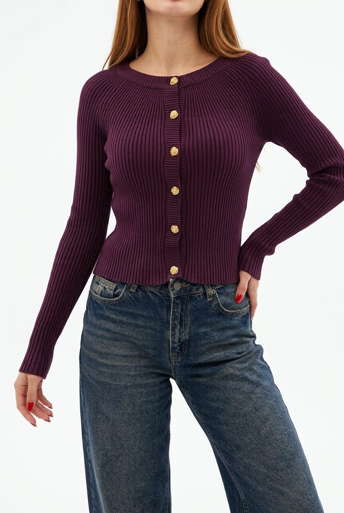 ALINE TOP-Burgundy